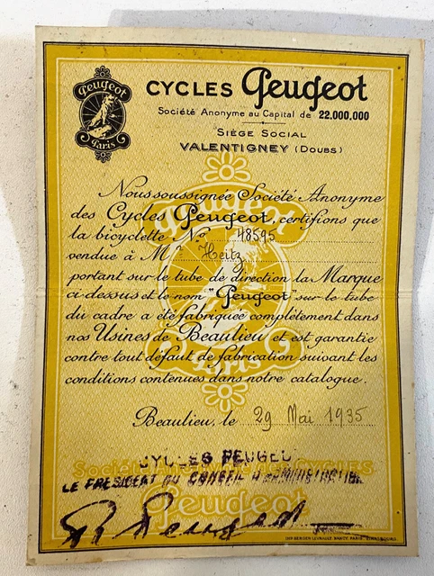 Ancienne Grande Enveloppe Cycles Peugeot ( Ancien Vélo au
