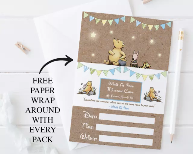Winnie The Pooh Baby Milestone Cards • Baby Shower Gift • New Baby Gift • Boy 2