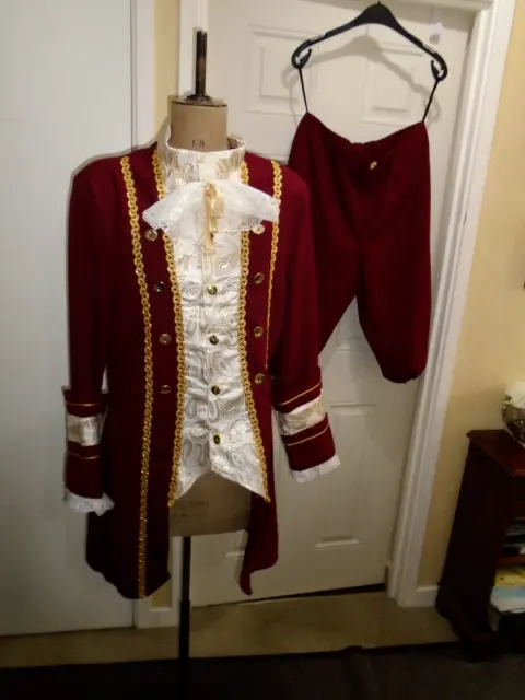 Georgian  men's  ,costume, Small size 40 inch chest theatre show burgundy