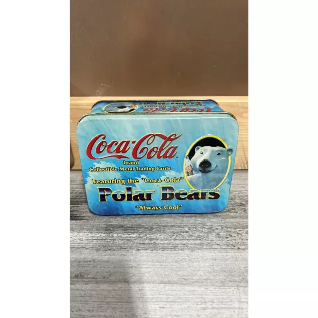 Coca Cola Polar Bears Collectible Metal Cards and Tin 10 out of 10 Cards 2