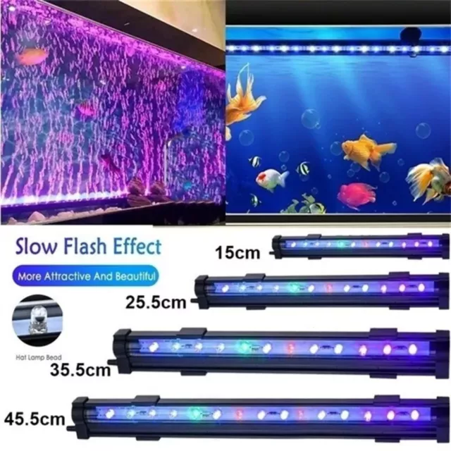 LED Lumière colorée Lampe d'oxygénation  Décoration de réservoir de poissons
