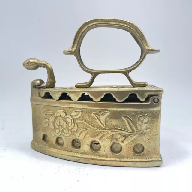 Flat Iron Brass Hollow Base Authentic Vintage Flower Arranging Gift Display