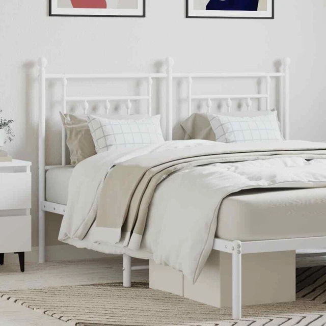 Vidaxl Testiera in Metallo Bianco 135 cm