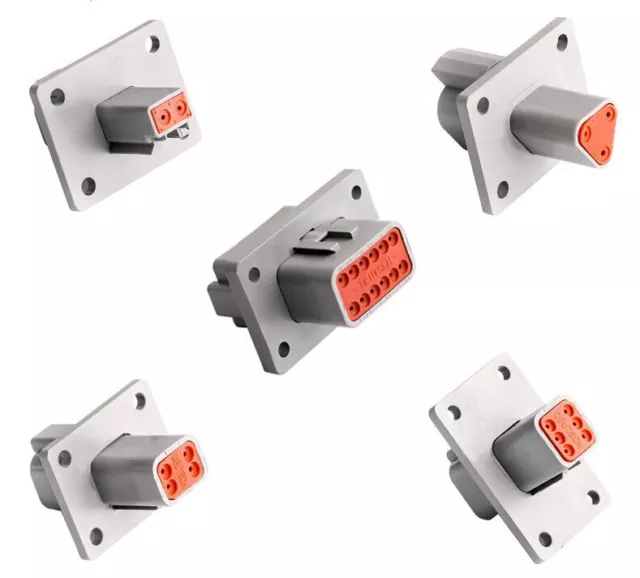 For Deutsch DT Series 2/3/4/6/8/12 Pin Way Pannel Flange Mount Connector Plug