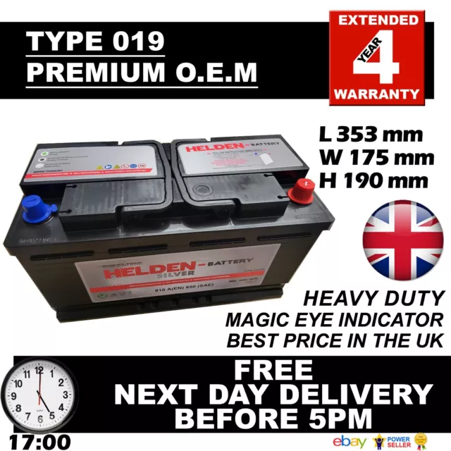 OEM Replacement Heavy Duty Car/Van Battery TYPE 017/019 12V 100AH/C100 NEXT DAY