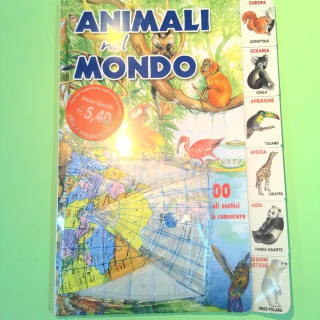 ANIMALI NEL MONDO Libro Cartonato + Mappamondo Gonfiabile EUR 5,40 -  PicClick IT