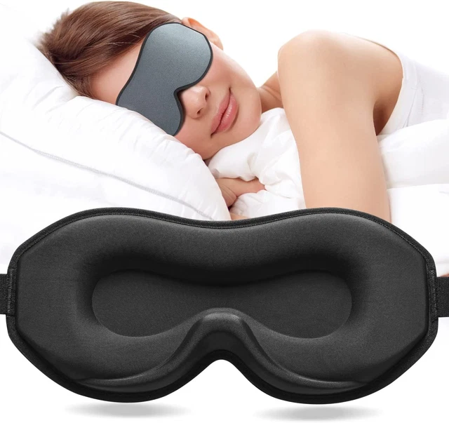 Masque Pour Les Yeux Umisleep 3D Profilé Noir - Hypoallergénique Pour Un Sommeil Profond