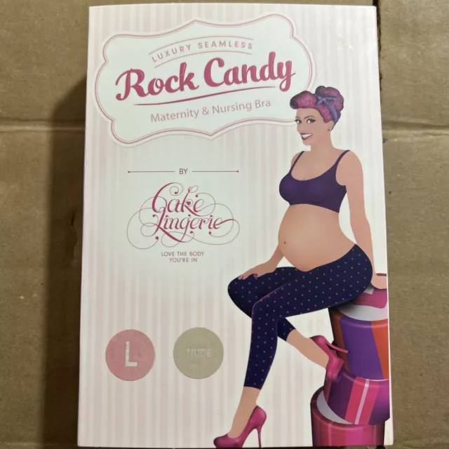 Rock Candy By Cake Lingerie Maternity Nursing Bra Nude Size Large New Seamless