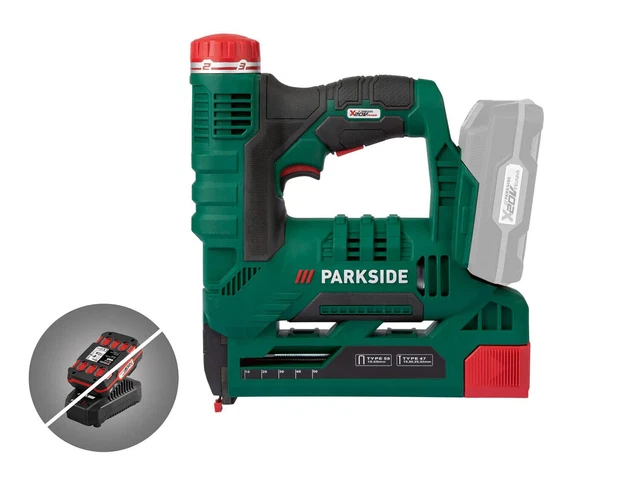 PARKSIDE® Draadloze nietmachine PAT 20-Li A1 met antislip zachte handgreep, geïntegreerde ledlamp (zonder batterij) X-20-V Team Serie