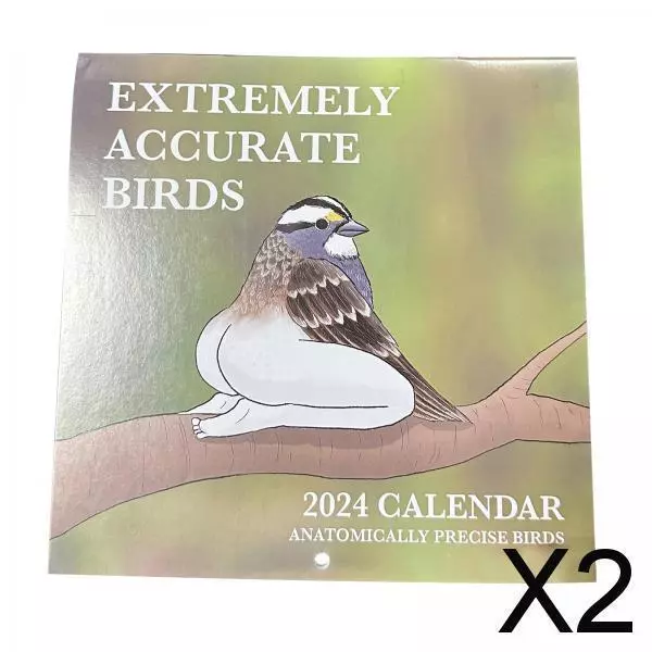 2X Lustiger Vogelkalender 2024, Notizseiten, Interessante Lustige Geschenke Für