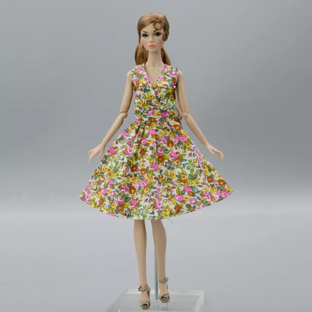 Summer Flower Floral Dress For 11.5" 1/6 Doll Outfits Fashion Doll Clothes Gown
