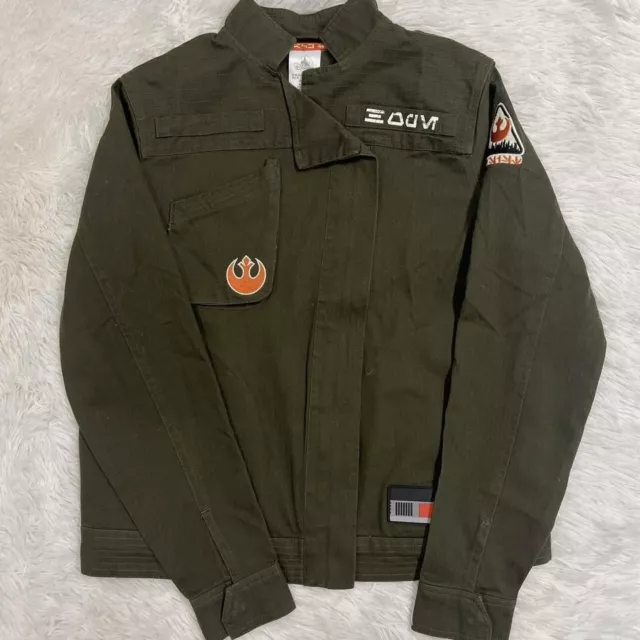 DISNEY Star Wars Galaxy's Edge Army GreenResistance Zip Patches Jacket