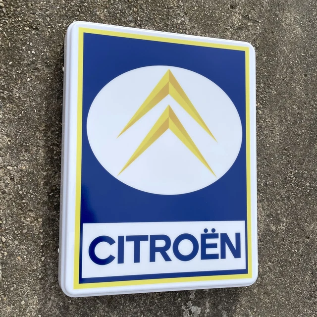 Citroen 1966-1985 Led Illuminated Light Up Box Garage Sign Automobilia Gasoline