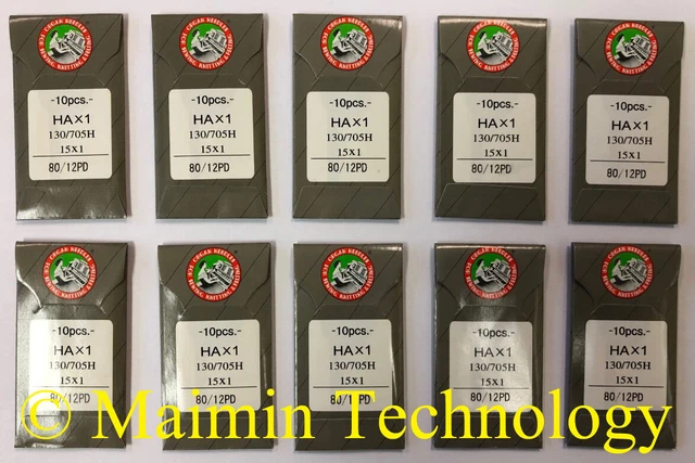 100 Agujas De Máquina De Coser Para El Hogar 80/12 Órgano Afilado Titanio 15X1 Hax1