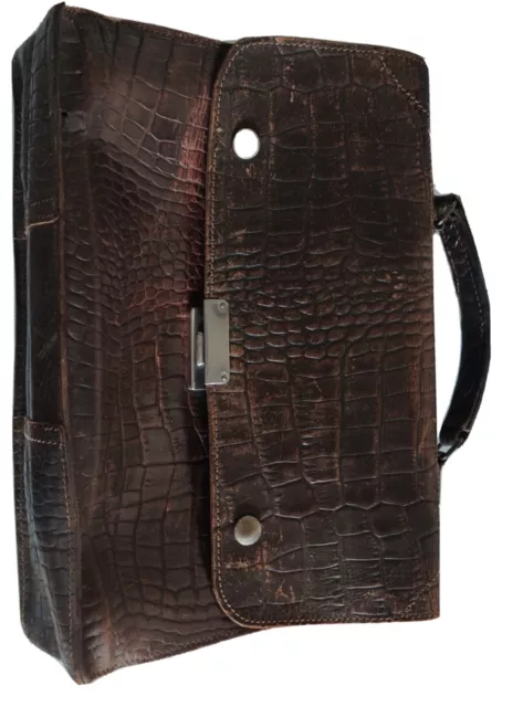 Sacoche En Cuir Crocodile