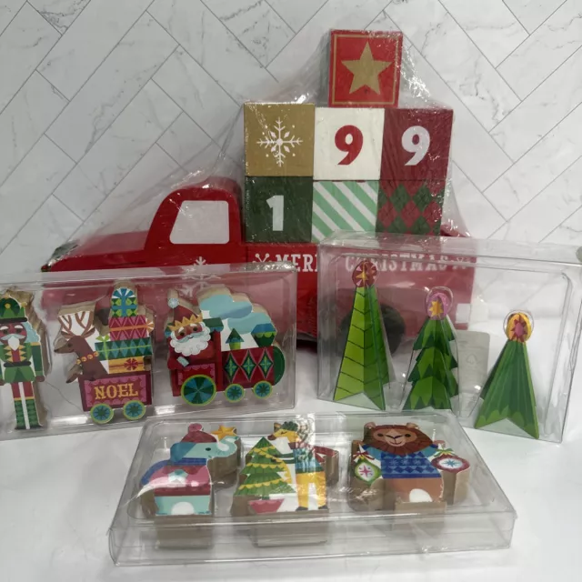 2021 Wondershop at Target Block Truck and Small Wooden Figures and Trees