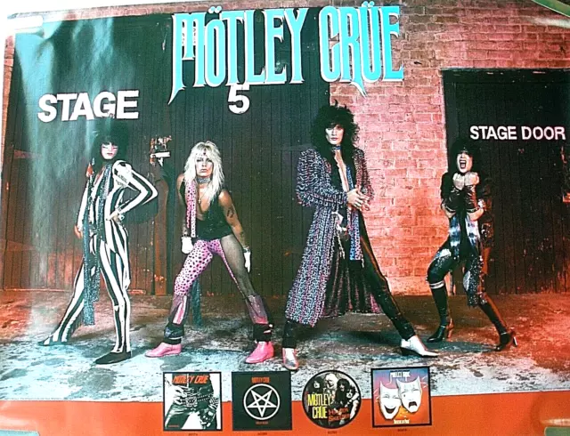 Rare Motley Crue 1985 Vintage Orig Music Record Store Motley Albums Promo Poster