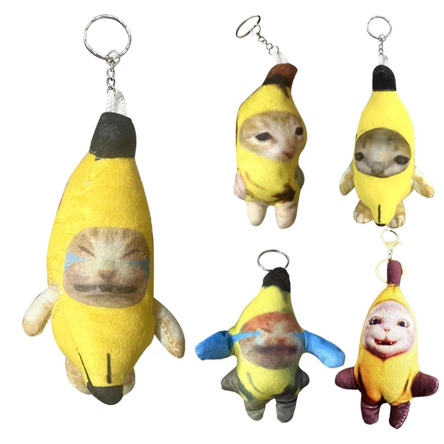 SOUND MAKING BANANA Cat Crying Cat Keychain Banana Meow Doll Keychain
