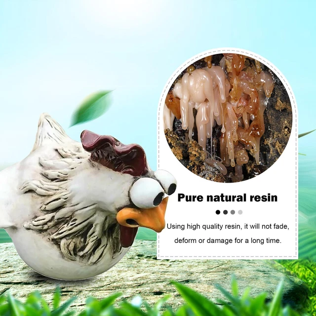 Chicken Fence Statues - Funny Big-Eyes Chicken Hen Sculpture for Garden Decor