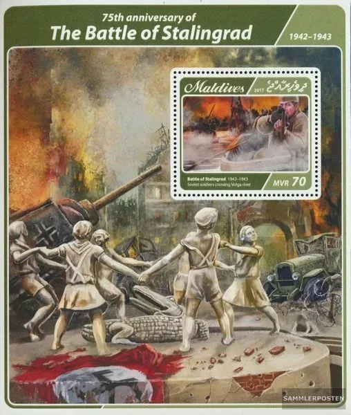 Malediven Block 1044 (kompl. Ausg.) postfrisch 2017 Schlacht von Stalingrad