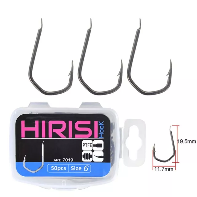 Professional Barbed Fishing Hooks for Carp Rigs 50pcs in High Carbon Steel