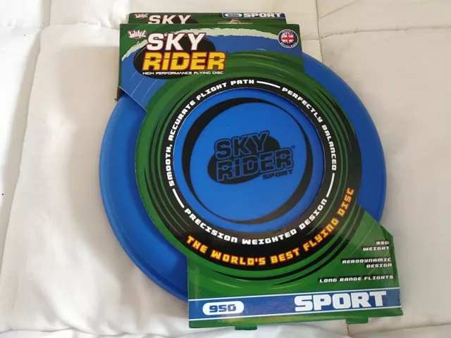 Frizby Sky Rider Flying Disc Blue Weighted Rim New