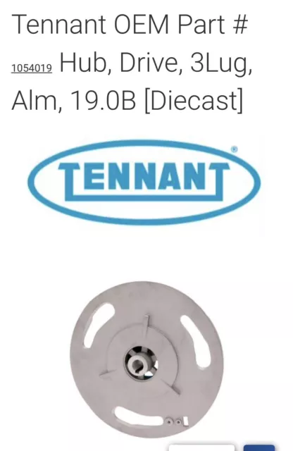 Tennant OEM P/N 1054019 Drive Hub 3 Lug