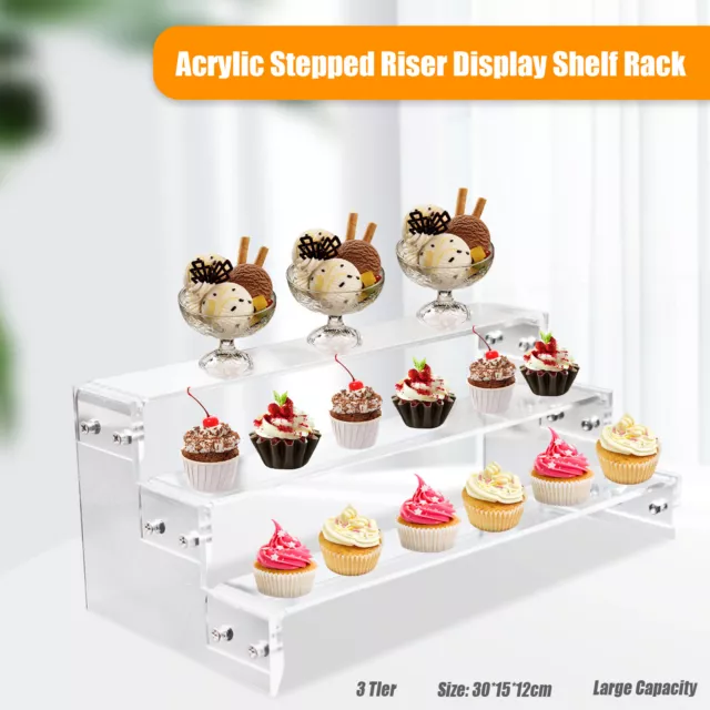 Acrylic Rack Display Stand Jewellery Rack Organiser Holder 3-tier Transparent