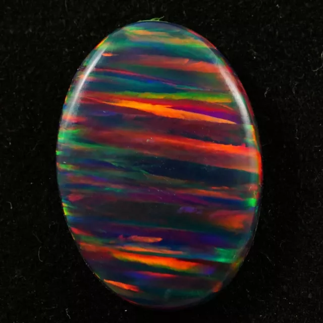 Black Silk Fire Opal Cabochon 20x14 mm 7 Cts AAA+ Australian Loose Gemstone