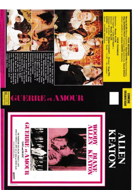 JAQUETTE VHS (seule) : GUERRE ET AMOUR / POUR LE PIRE ET LE MEILLEUR