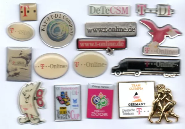 ☎Pin-Konvolut 16 Telekom Retro Handy Sammler-Pins T-D1-Online Sponsor DeTeCSM 📱