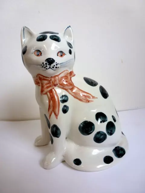 Rye Pottery Cat England 2000 Hand Painted Statue 14cm / 5.5" Great condition