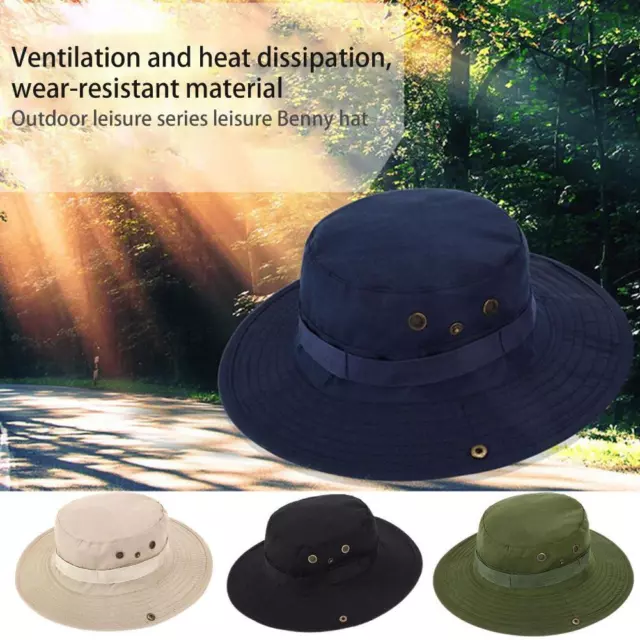 UPF 50+ Sun Hat Bucket Cargo Safari Bush Boonie Summer Mens ✨ Fishing Hat L8N4