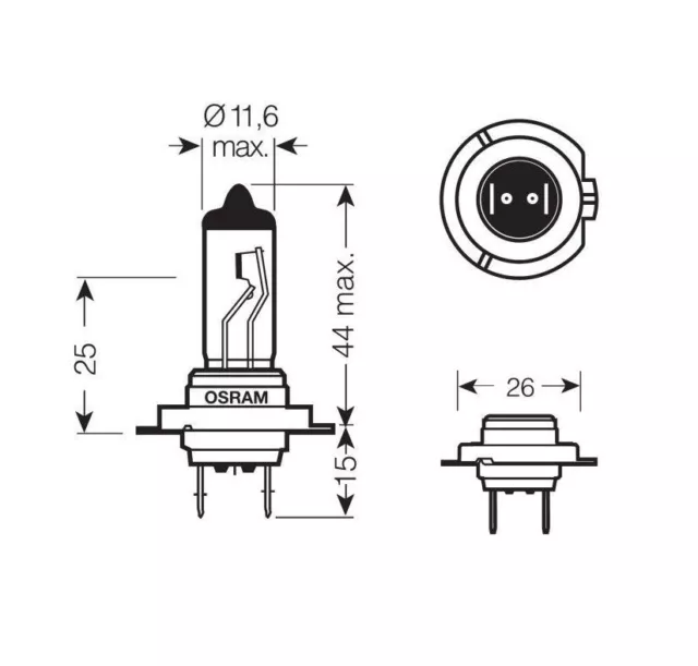 Osram H7 Longlife 12V 55W PX26d Autolampen Abblendlicht Scheinwerfer 2x 3