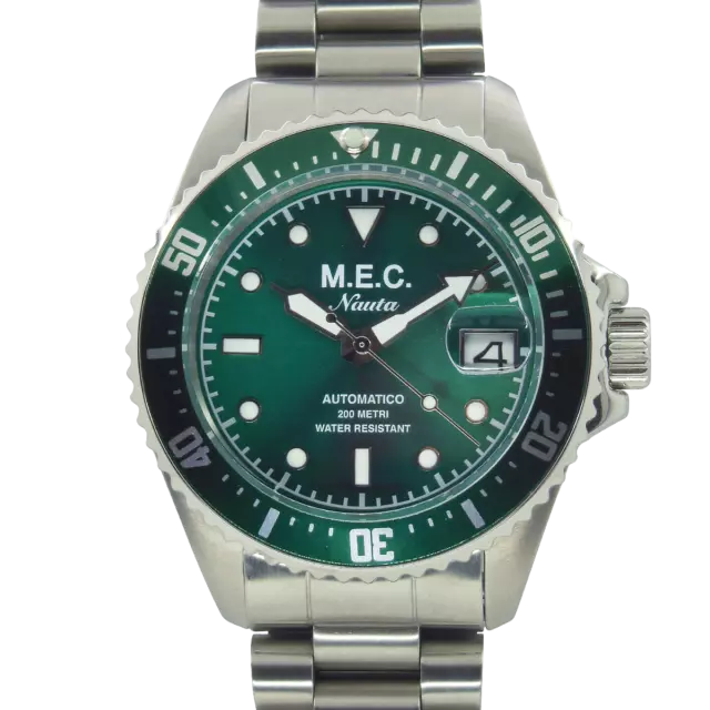 Orologio Uomo Automatico Subacqueo In Acciaio Militare Ghiera Hulk Made In Italy