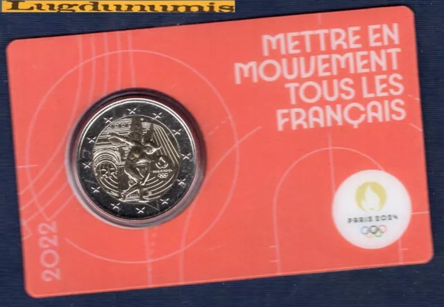 FRANCE - 2 EURO 2022 - JEUX OLYMPIQUES 2024 - COINCARD MAUVE