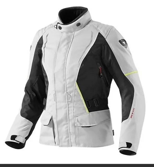 REV'IT Monroe LADIES Textile Motorcycle Jacket Silver Black FJT192-4050-L38
