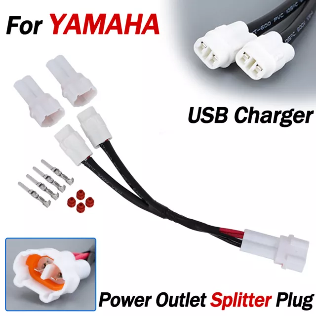 Power Outlet TWIN SPLITTER Auxiliary For Yamaha MT07 MT09 YZFR1 R1M R6 FZ07 FZ09