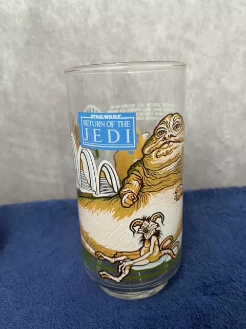1983 Star Wars Return of the Jedi Tumblers Glassware, 1980s Coca Cola  Burger King Promo Glasses, Slave Leia, Jabba the Hutt, Darth Vader 