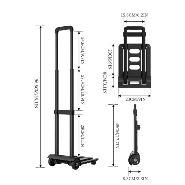 1* Aluminum Alloy Folding Hand Truck Portable Trolley Hand Cart  Can Carry 60kg 2