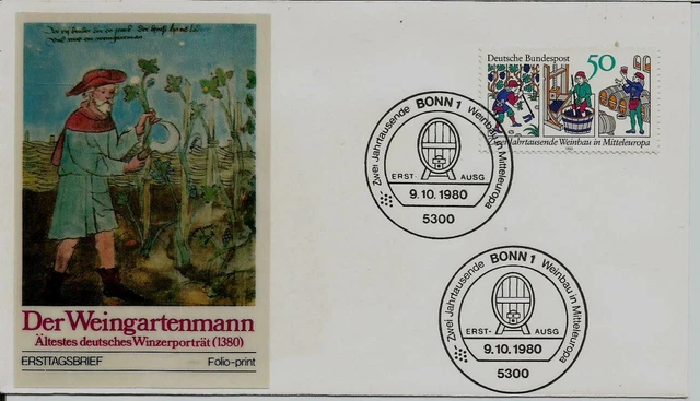 BRD FDC MiNr 1063 (6) Zwei Jahrtausende Weinbau in Mitteleuropa -Landwirtschaft-