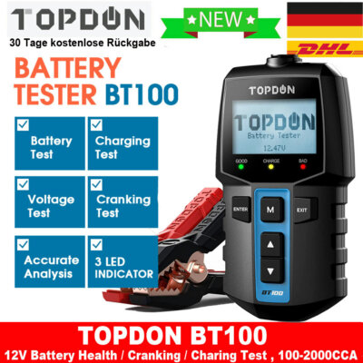Bt100 12v BATTERIA Auto Tester revisore Batteria Dispositivo di prova OBD AUTO dispositivo diagnostico auto de 