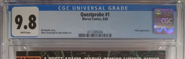 💥 Cgc 9.8 Nm/Mt Questprobe #1 Marvel Comics 1984 Incredible Hulk Scott Adams 2