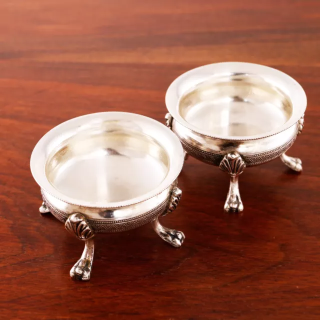 2 Karl Kaltenbach German 800 Silver Footed Salt Cellars 1845-95 No Monogram