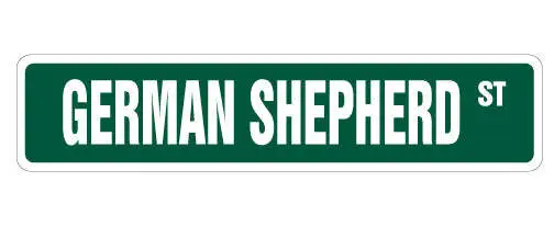 GERMAN SHEPHERD Street Sign Metal Plastic Decal dog lover great pet animal