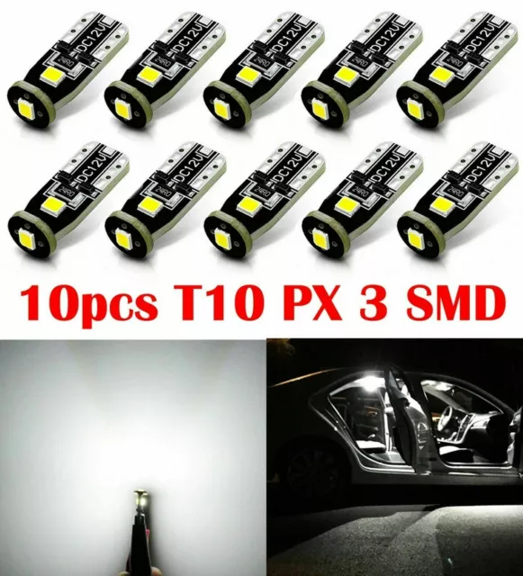 Winetis 10pcs 194 168 175 2825 T10 White LED Interior Dome License Bulbs Bright