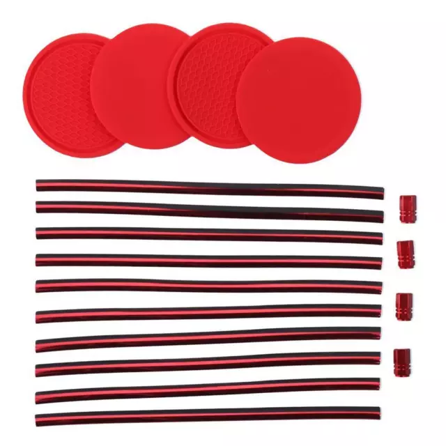 28 Pcs Red Car Air Conditioner Decoration Strip  for Cars SUVs Trucks