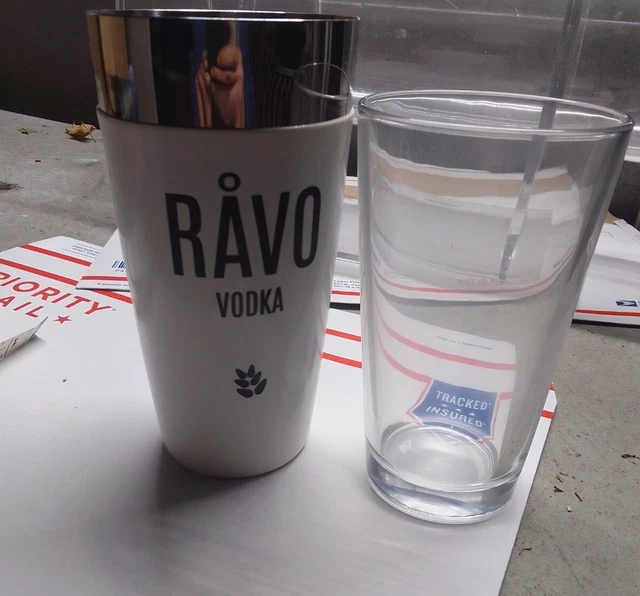 2 Piece BAR WEIGHTED COCKTAIL SHAKER Stainless Steel Ravo Vodka lot of 6 Sets