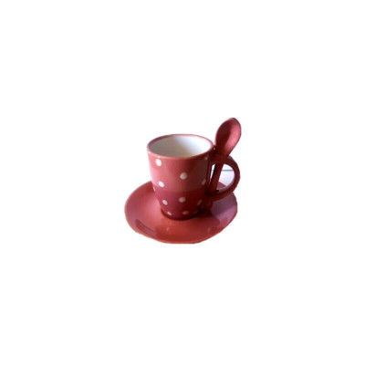 Tazzina da caff� Tiago beige in porcellana con piattino Beige 