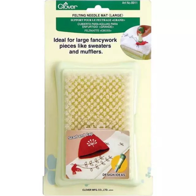 Clover Alfombra de Fieltro Batanado Needle Mat 8910 Smal & 8911 Large Seta Nuevo 2